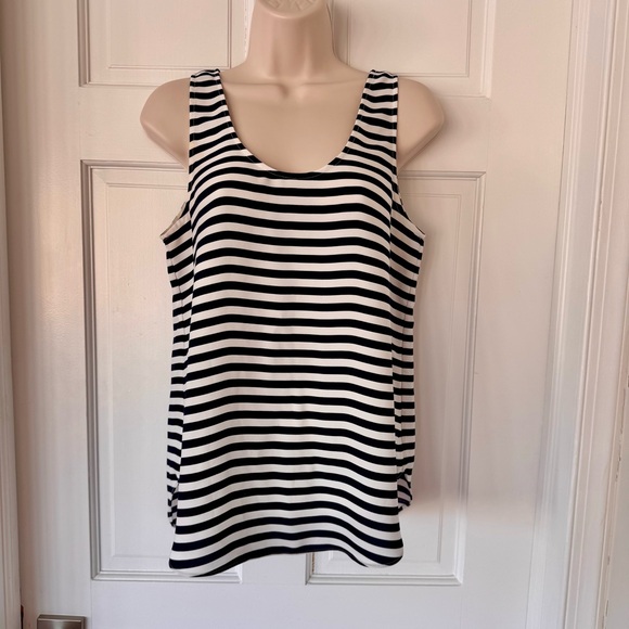 J.Crew Navy White Striped Tank Top Classic Nautical Summer Size 6 - Picture 2 of 8